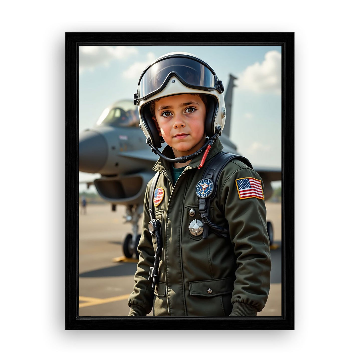 Save 33% When You Add A Frame To Your 18x24 'Top Gun Pilot' Canvas Now