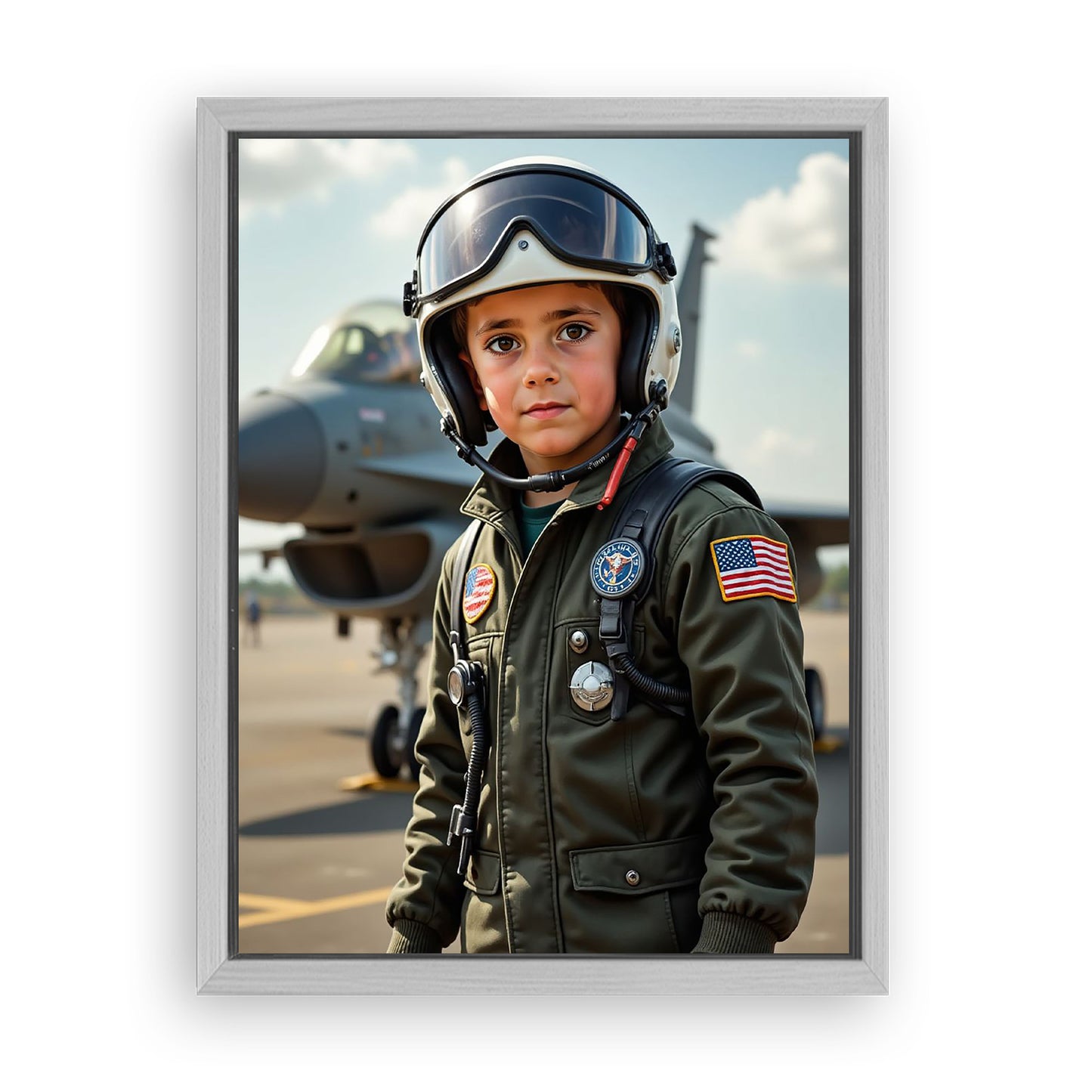 Save 33% When You Add A Frame To Your 18x24 'Top Gun Pilot' Canvas Now