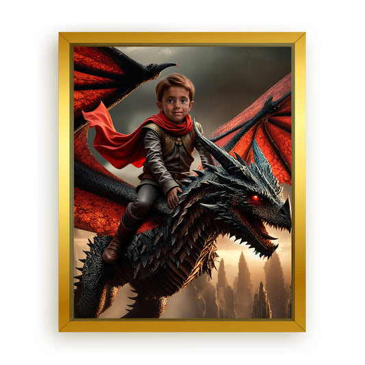 Save 33% When You Add A Frame To Your 10x08 'The Dragon Rider' Canvas Now