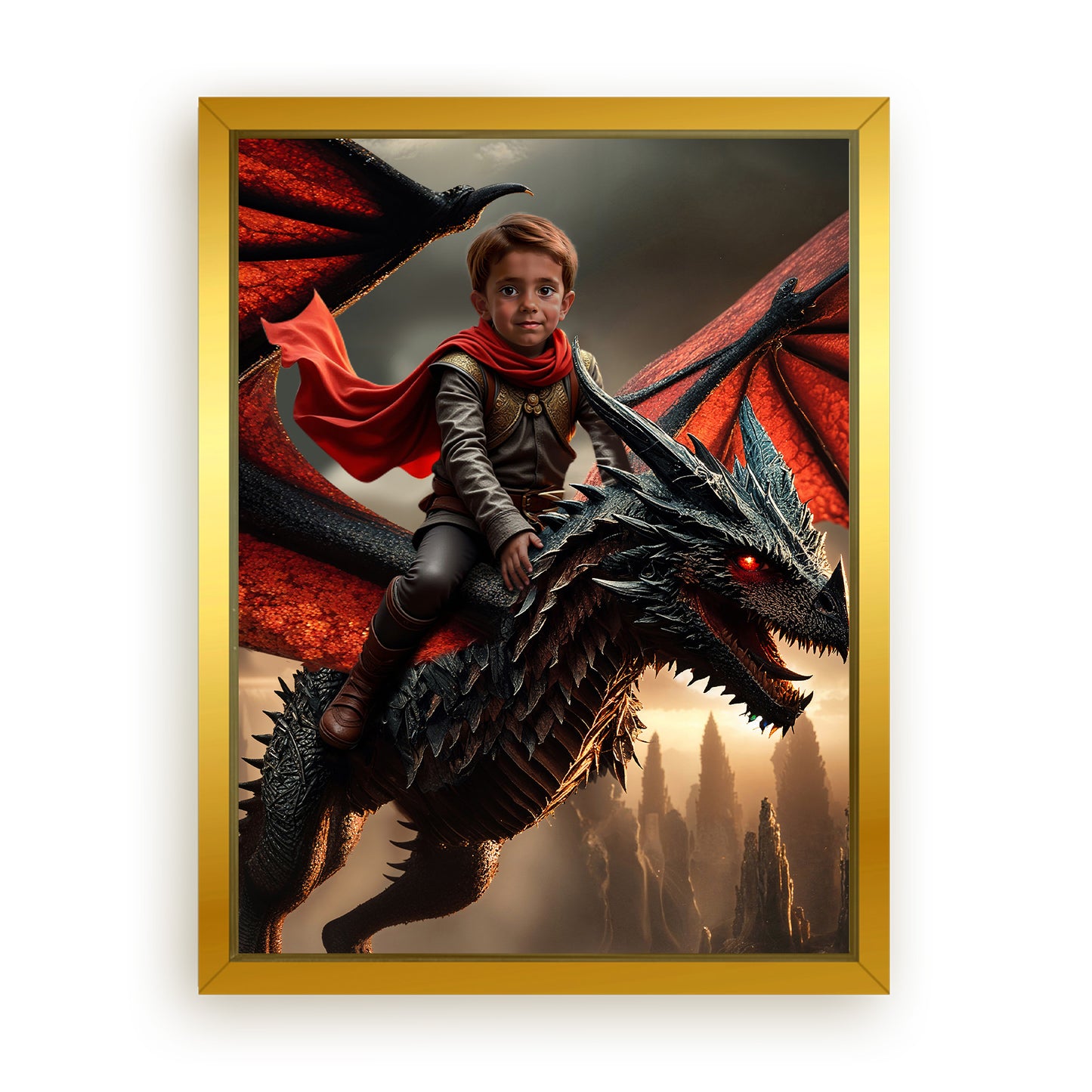 Save 33% When You Add A Frame To Your 18x24 'The Dragon Rider' Canvas Now