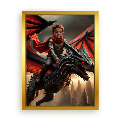 Save 33% When You Add A Frame To Your 18x24 'The Dragon Rider' Canvas Now