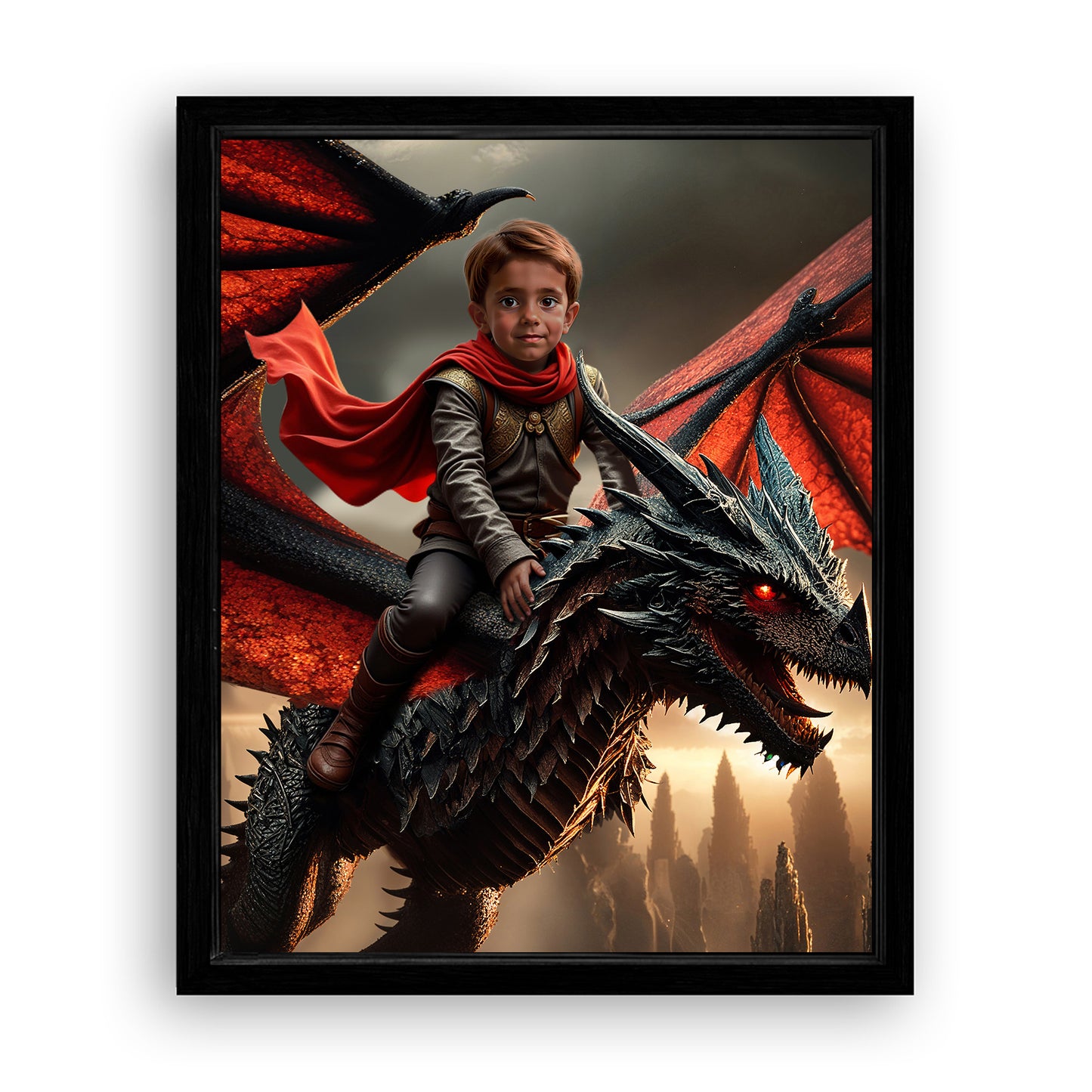 Make Your 16x20 Inches 'The Dragon Rider' Canvas Even More Special, Add a Beautiful Premium Frame & Make It Truly Gift-Ready!