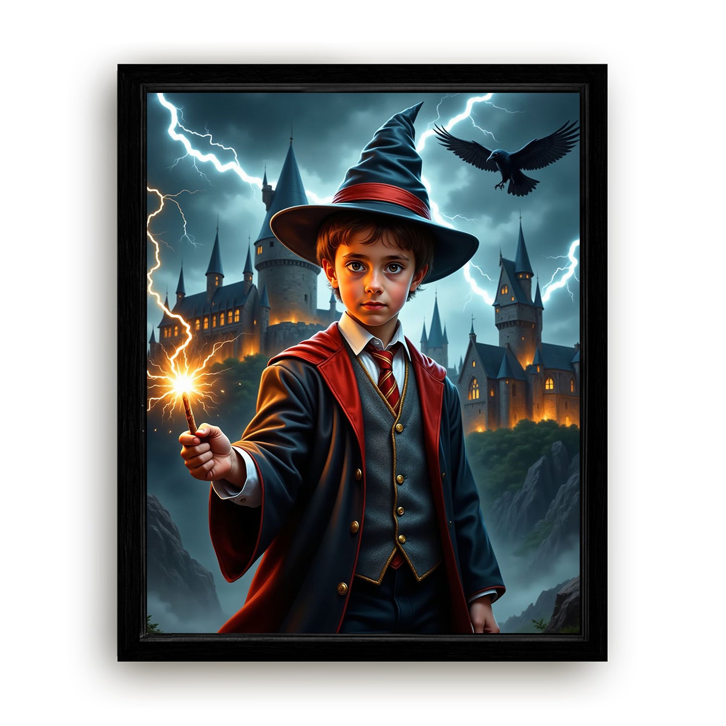 Make Your 16x20 Inches 'The Red House Wizard' Canvas Even More Special, Add a Beautiful Premium Frame & Make It Truly Gift-Ready!