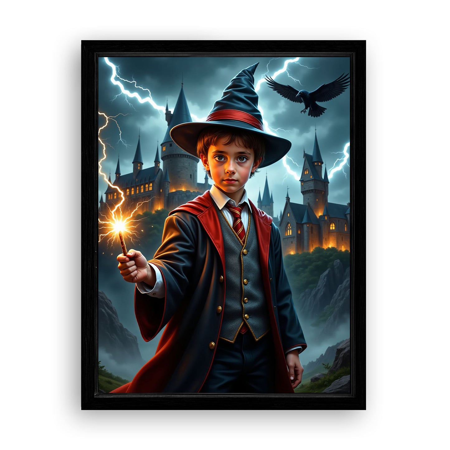 Make Your 12x16 Inches 'The Red House Wizard' Canvas Even More Special, Add a Beautiful Premium Frame & Make It Truly Gift-Ready!