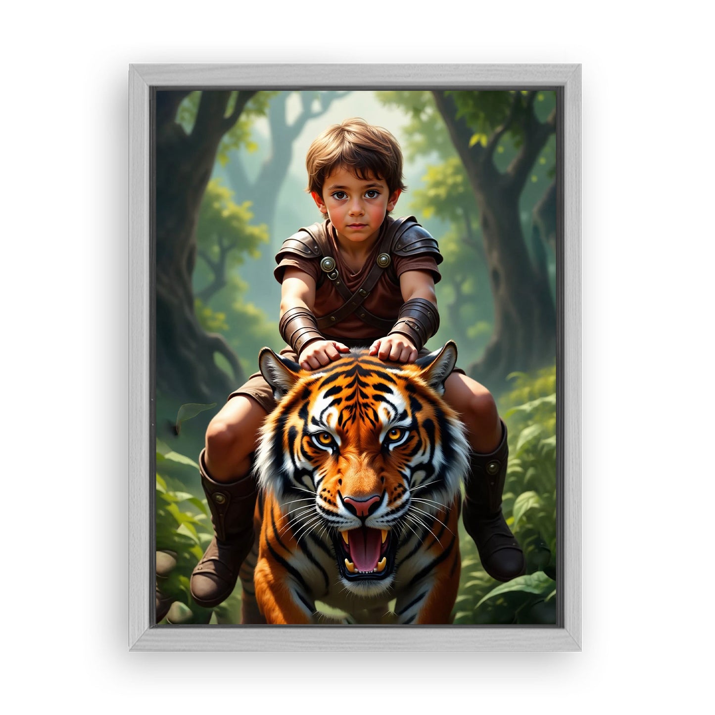 Save 33% When You Add A Frame To Your 12x16 'The Tiger Rider' Canvas Now