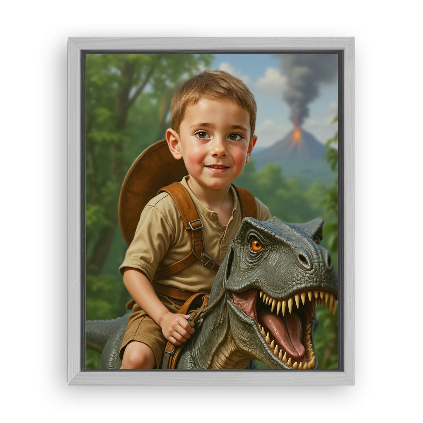 Make Your 10x08 Inches 'The Dino Rider' Canvas Even More Special, Add a Beautiful Premium Frame & Make It Truly Gift-Ready!