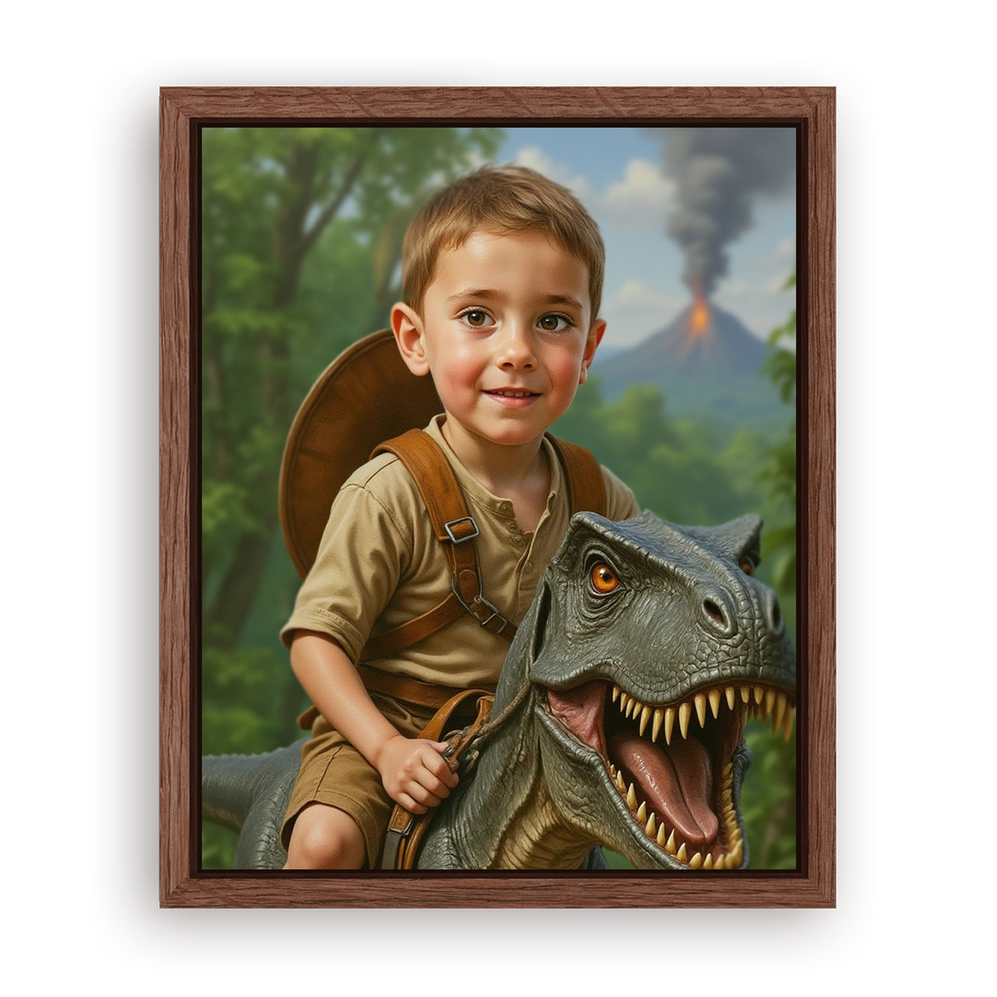 Make Your 12x16 Inches 'The Dino Rider' Canvas Even More Special, Add a Beautiful Premium Frame & Make It Truly Gift-Ready!