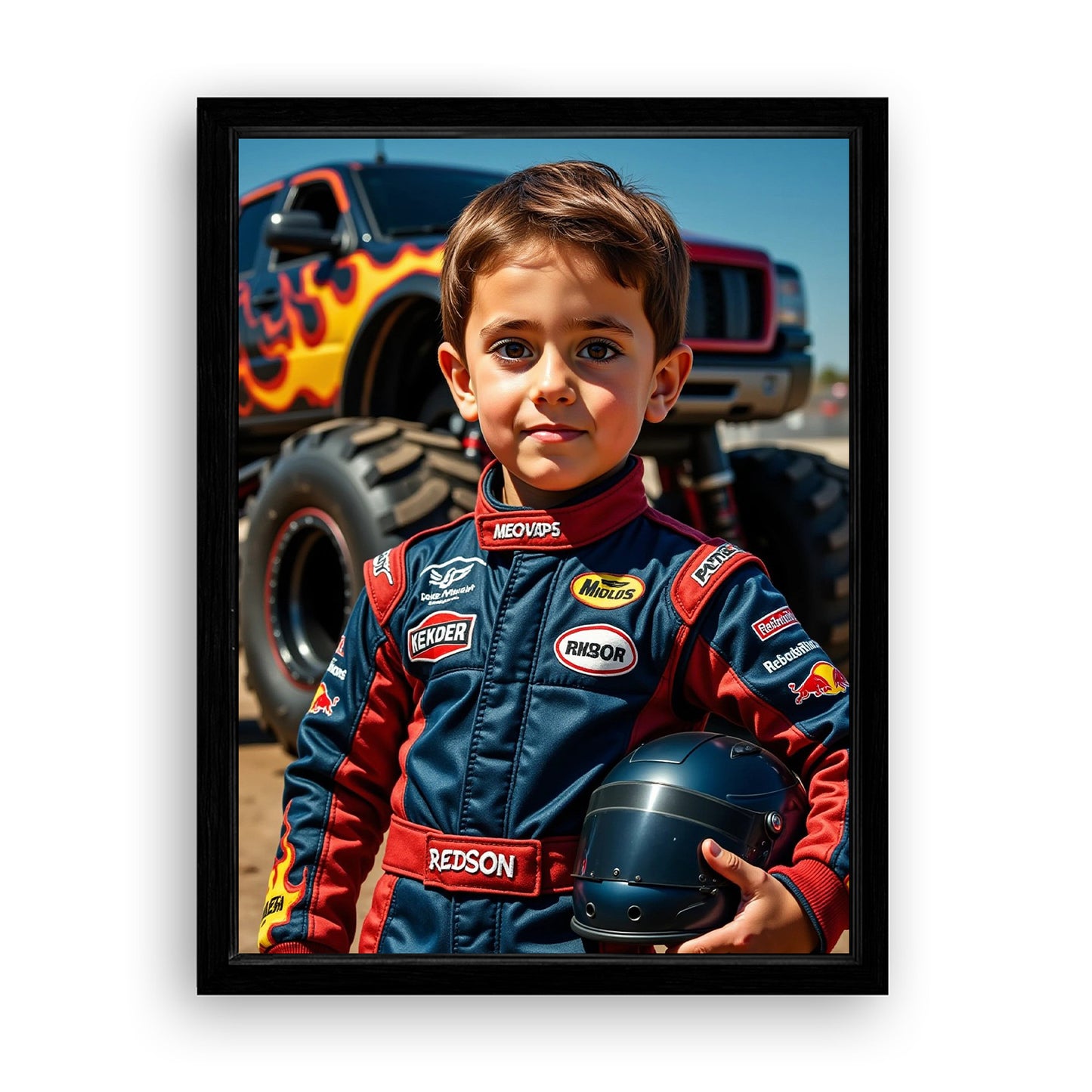 Save 33% When You Add A Frame To Your 12x16 'The Monster Racer' Canvas Now