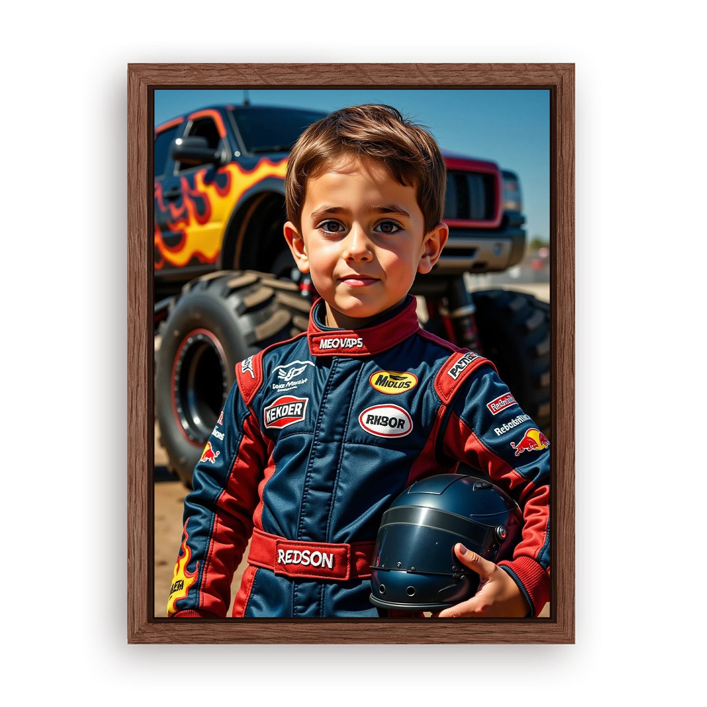 Save 33% When You Add A Frame To Your 12x16 'The Monster Racer' Canvas Now