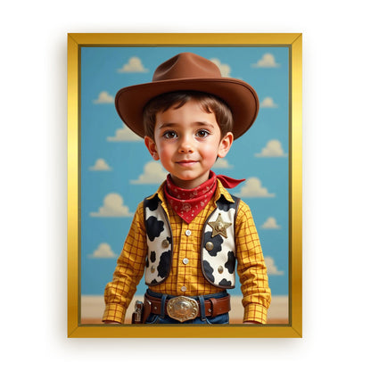 Save 33% When You Add A Frame To Your 18x24 'The Wild West Kid' Canvas Now