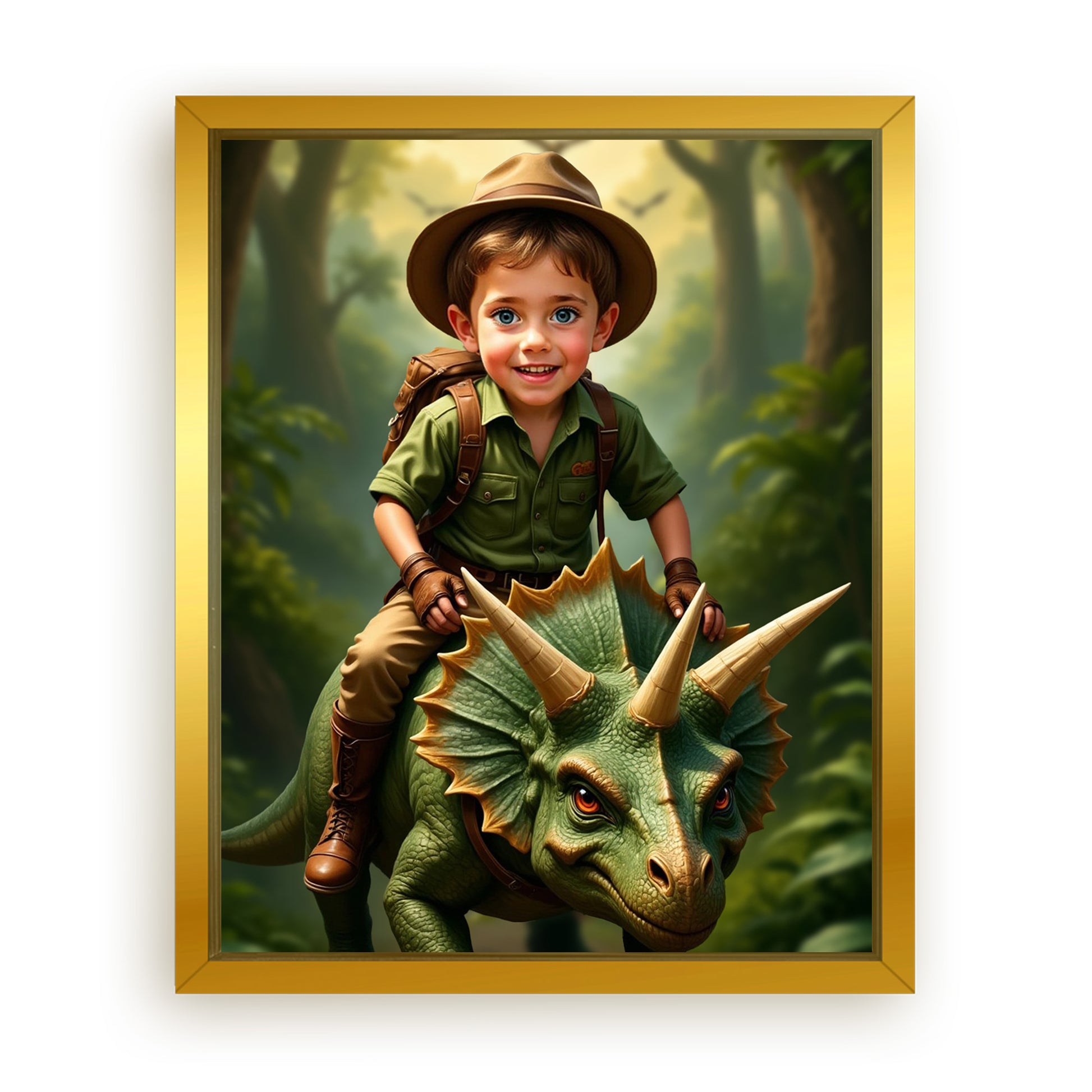 Save 33% When You Add A Frame To Your 16x20 'The Dinosaur' Canvas Now