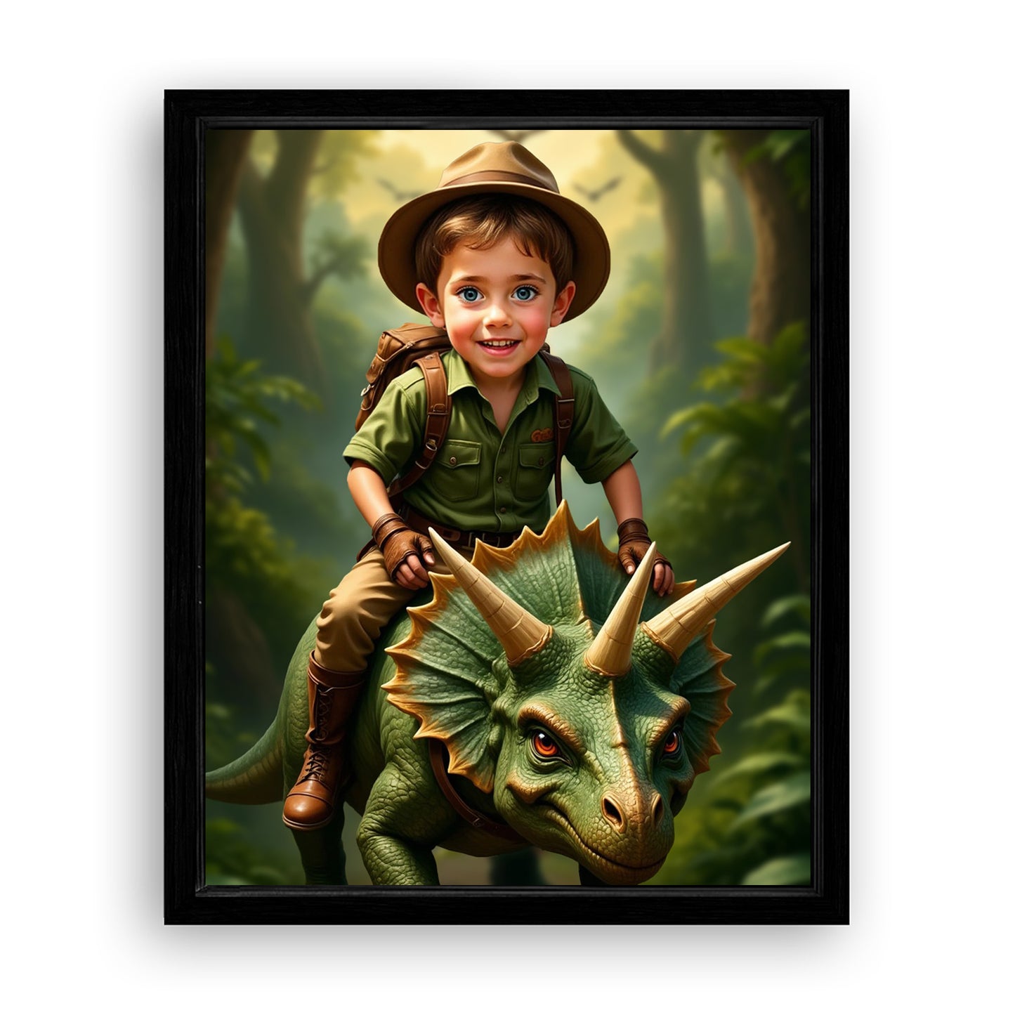 Save 33% When You Add A Frame To Your 10x08 'The Dinosaur' Canvas Now