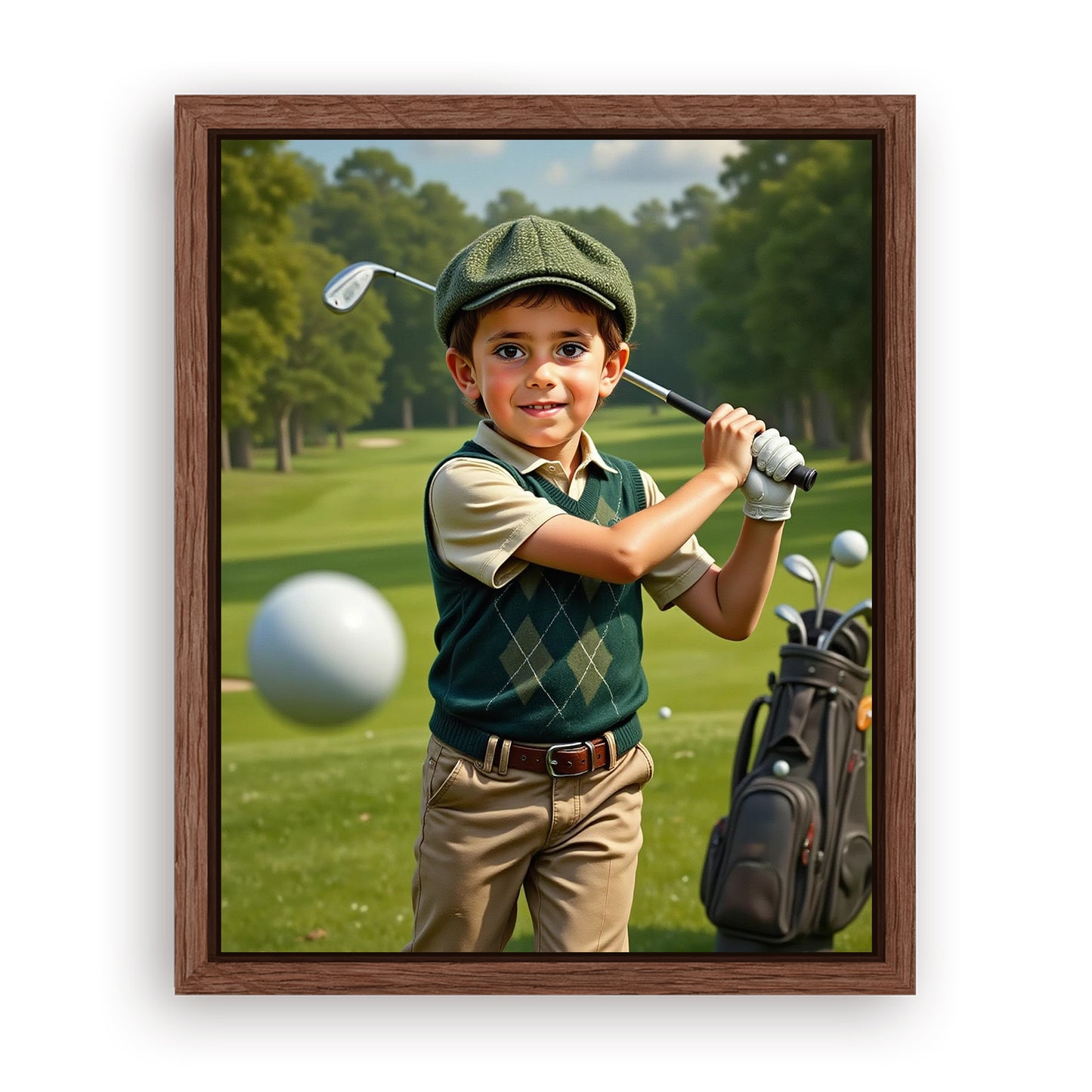 Make Your 10x08 Inches 'The Little Golfer' Canvas Even More Special, Add a Beautiful Premium Frame & Make It Truly Gift-Ready!