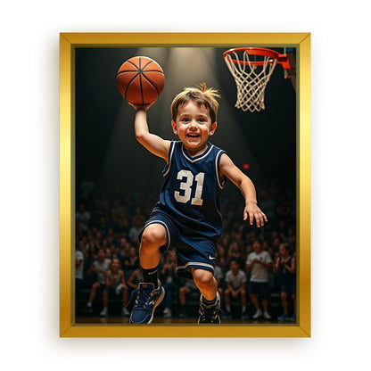 Save 33% When You Add A Frame To Your 10x08 'The Basketball Player' Canvas Now