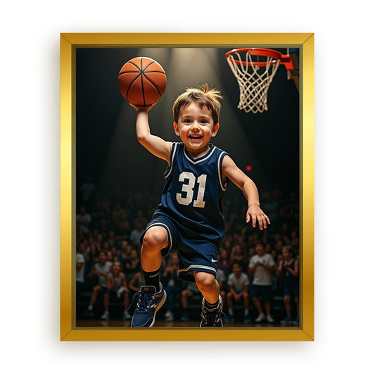 Save 33% When You Add A Frame To Your 16x20 'The Basketball Player' Canvas Now