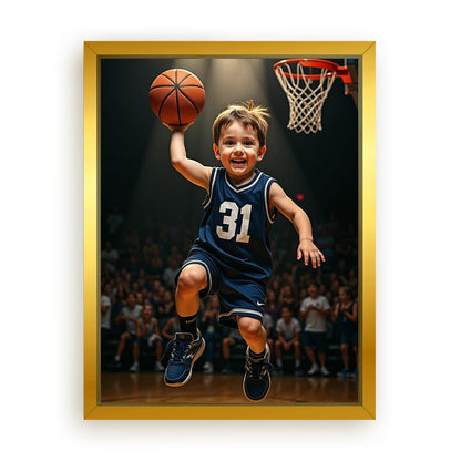 Save 33% When You Add A Frame To Your 12x16 'The Basketball Player' Canvas Now