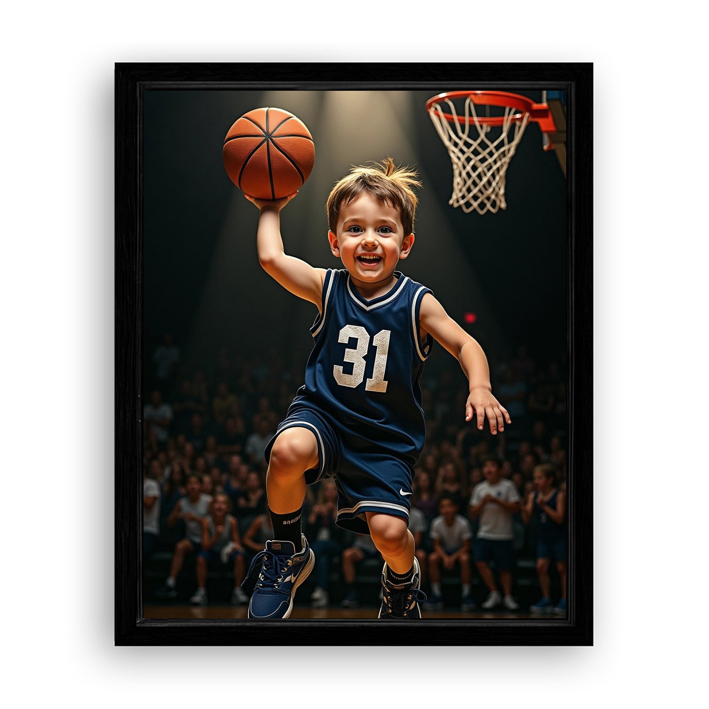 Save 33% When You Add A Frame To Your 10x08 'The Basketball Player' Canvas Now