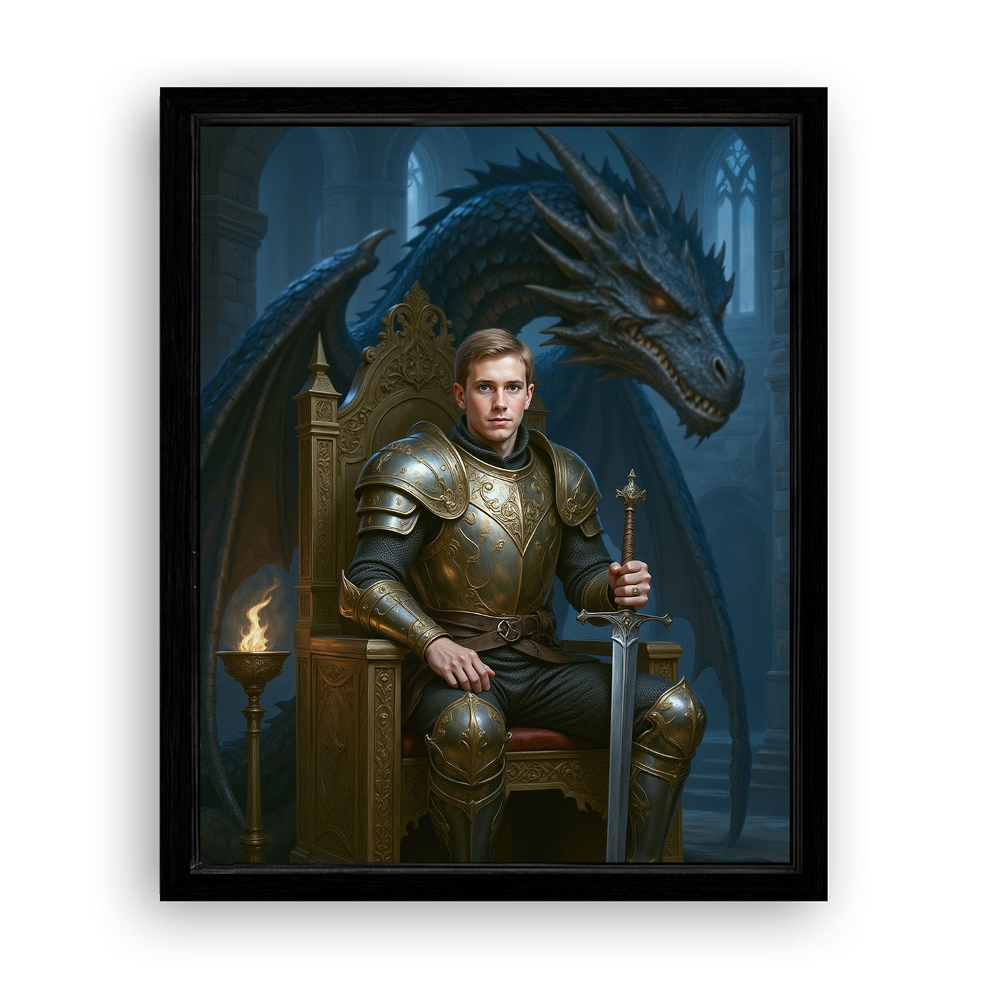 Save 33% When You Add A Frame To Your 16x20 'The Fireborn Dragon King' Canvas Now