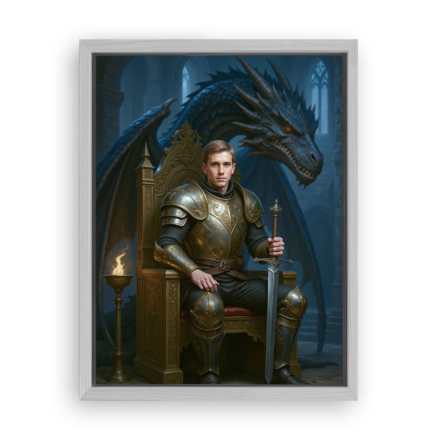 Save 33% When You Add A Frame To Your 12x16 'The Fireborn Dragon King' Canvas Now