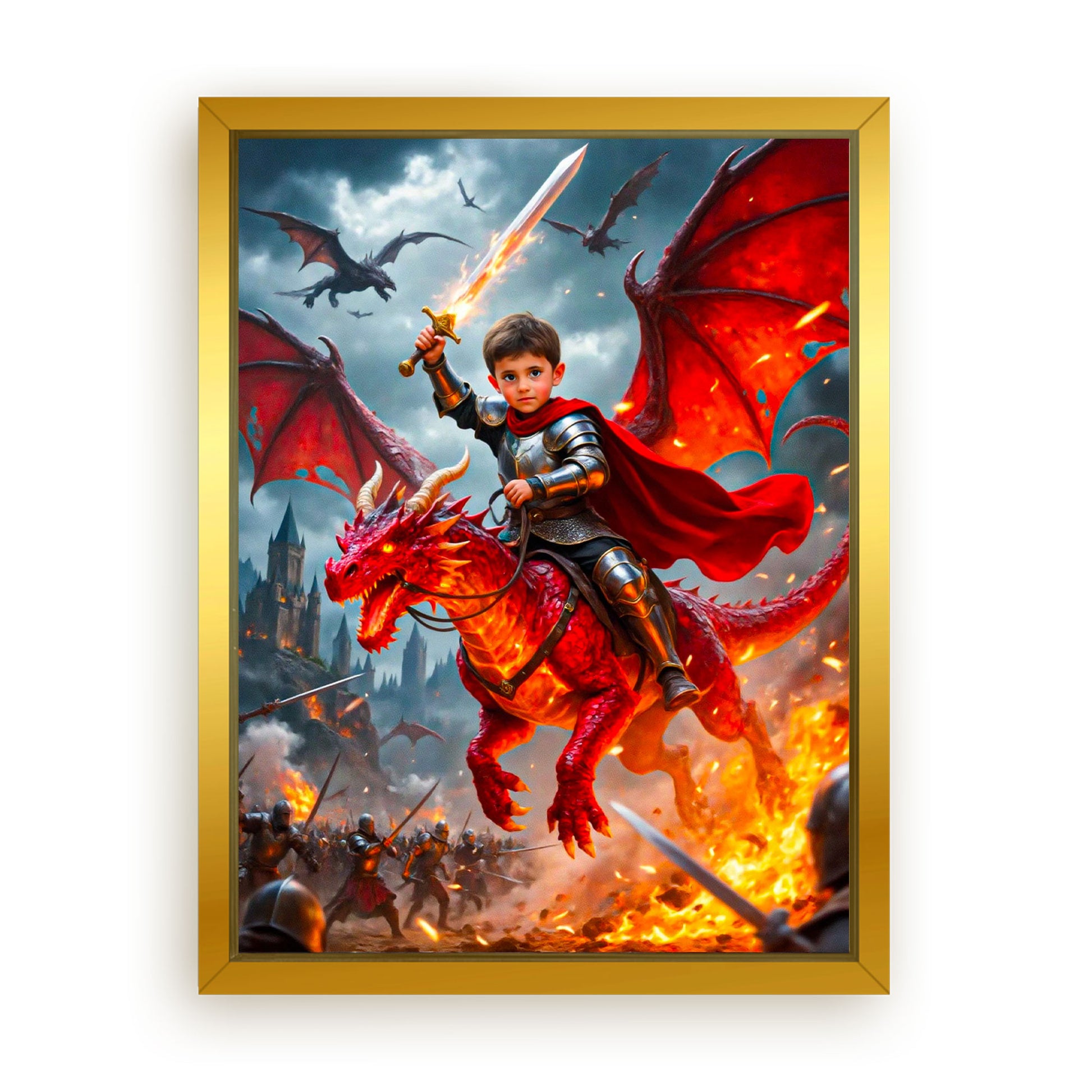 Save 33% When You Add A Frame To Your 18x24 'The Dragon Knight' Canvas Now