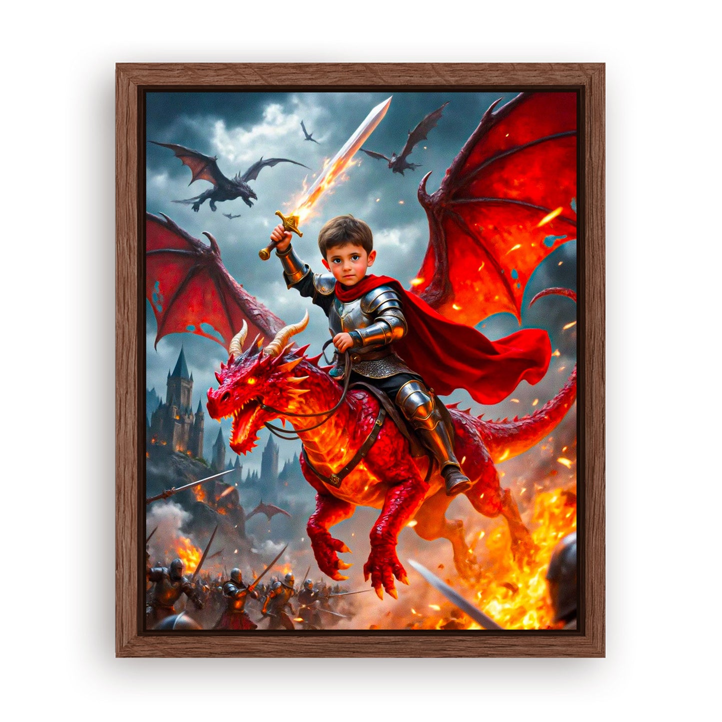 Save 33% When You Add A Frame To Your 10x08 'The Dragon Knight' Canvas Now