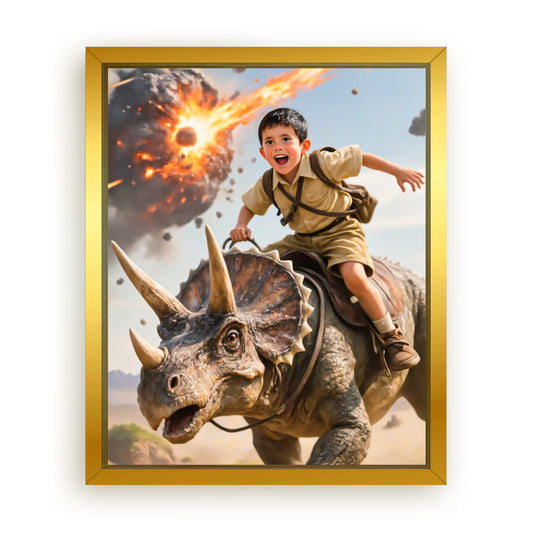 Make Your 10x08 Inches 'The Triceratops Patrol' Canvas Even More Special, Add a Beautiful Premium Frame & Make It Truly Gift-Ready!