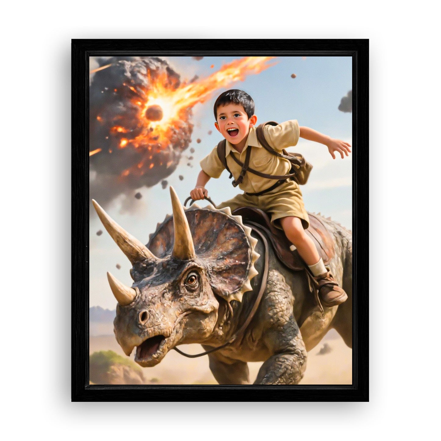 Make Your 10x08 Inches 'The Triceratops Patrol' Canvas Even More Special, Add a Beautiful Premium Frame & Make It Truly Gift-Ready!