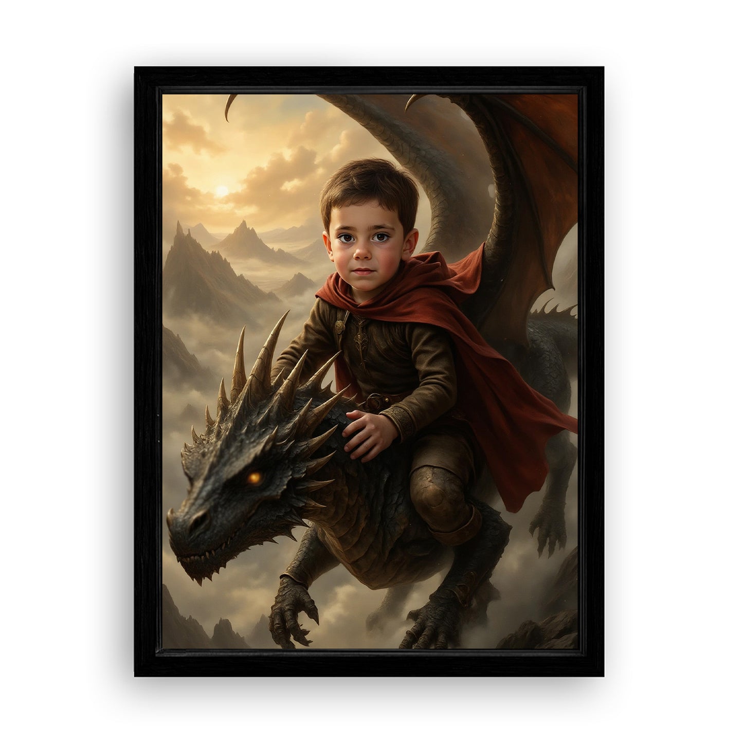 Save 33% When You Add A Frame To Your 18x24 'The Dragon Rider' Canvas Now