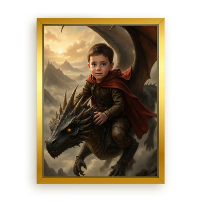 Save 33% When You Add A Frame To Your 18x24 'The Dragon Rider' Canvas Now