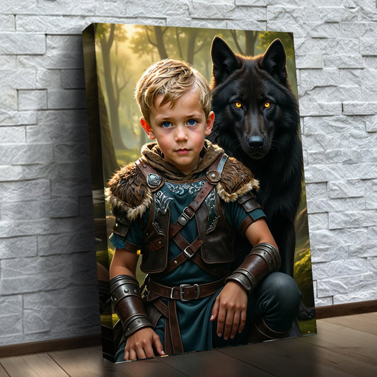 Le jeune guerrier et son loup