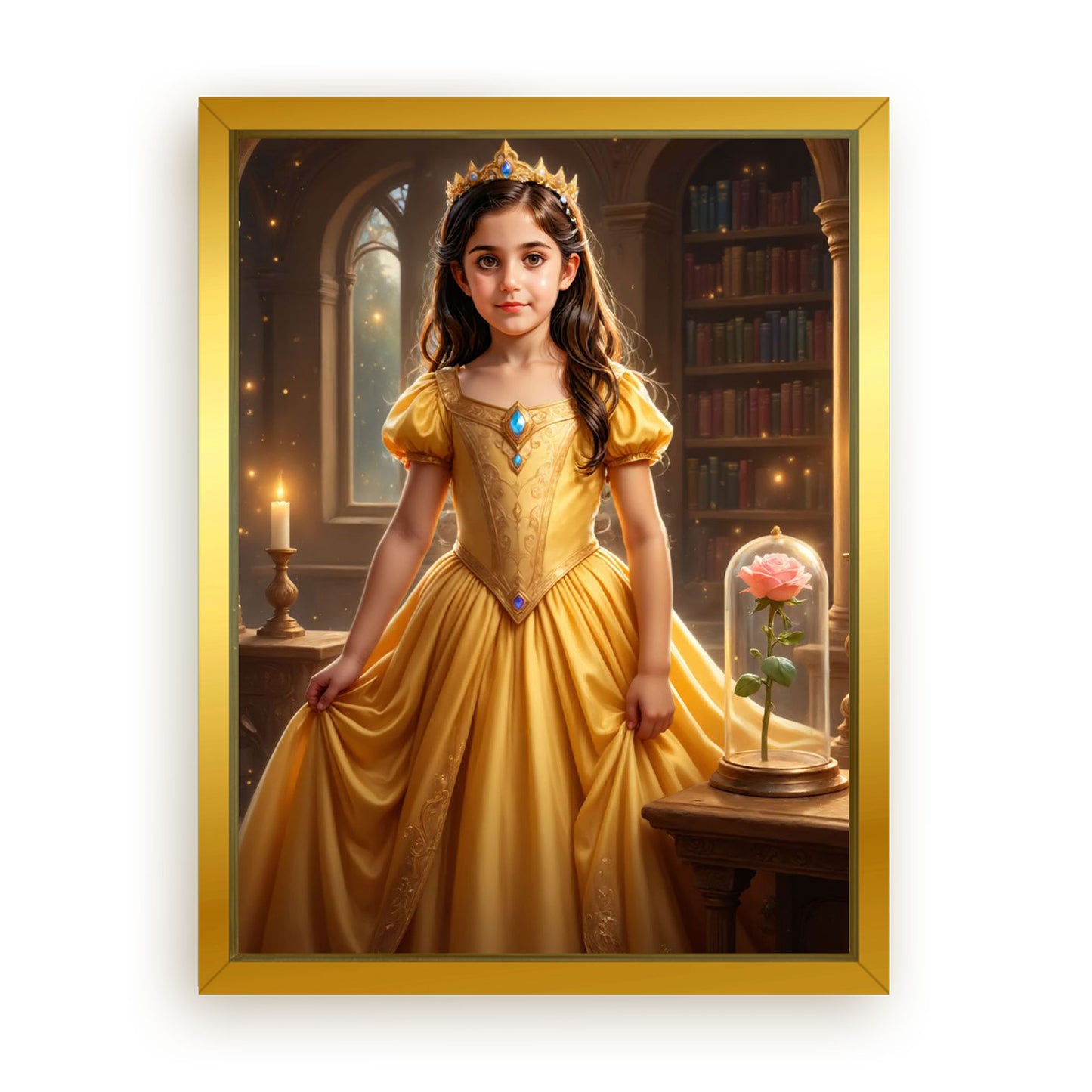 Save 40% When You Add A Frame To Your 12x16 'The Beauty and the Enchanted Rose' Canvas Now