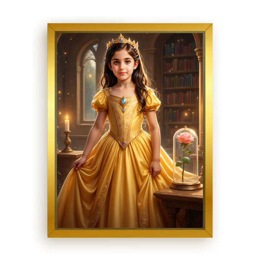 Save 40% When You Add A Frame To Your 12x16 'The Beauty and the Enchanted Rose' Canvas Now
