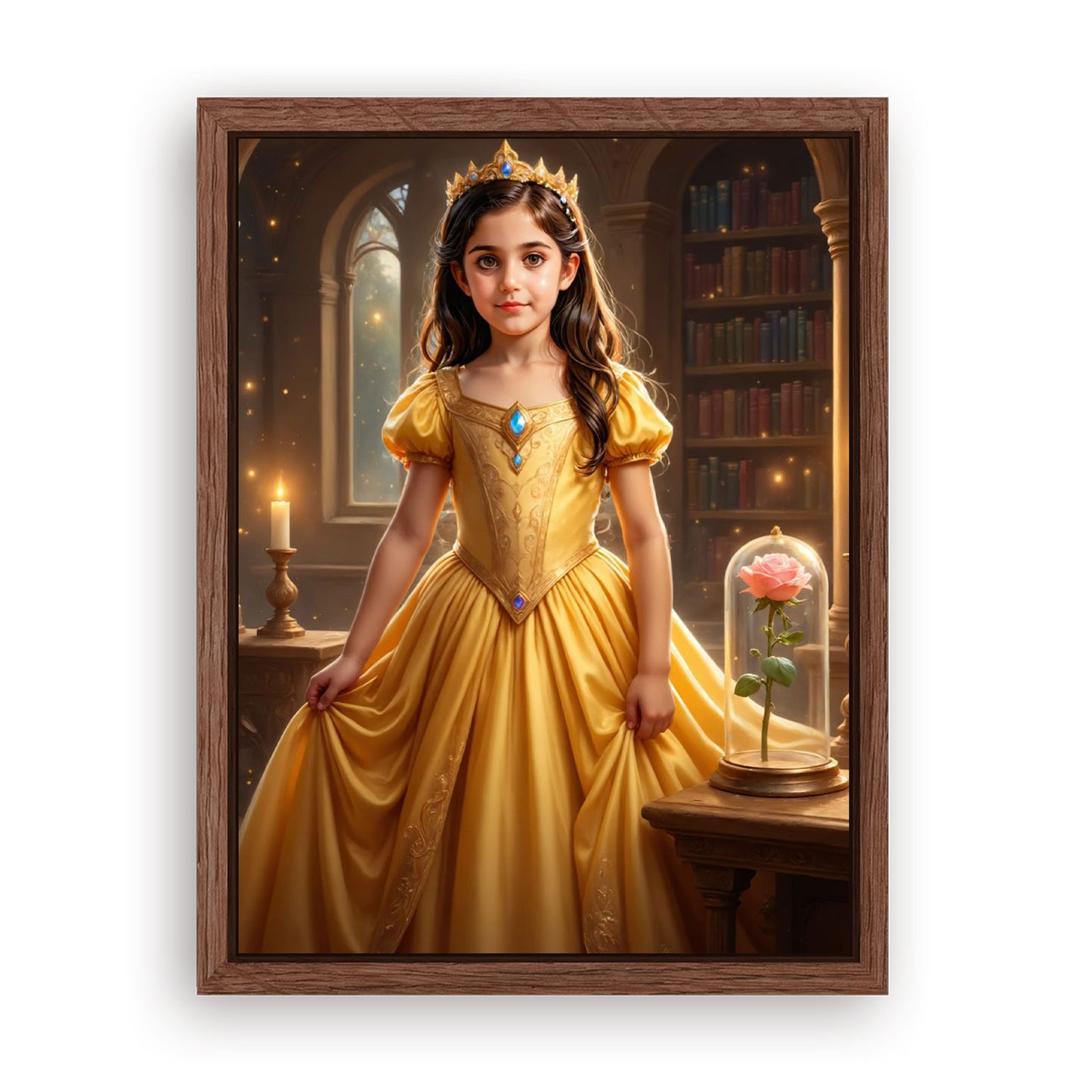 Save 40% When You Add A Frame To Your 12x16 'The Beauty and the Enchanted Rose' Canvas Now
